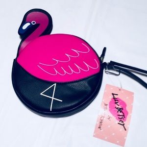 Betsey Johnson Pink Flamingo Coin Purse